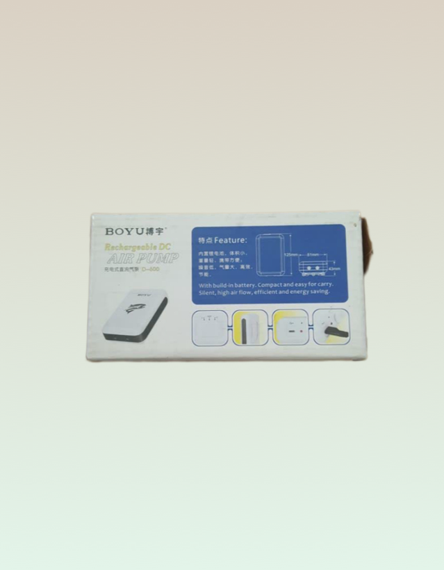 پمپ هوای شارژی دوخروجی D-600 BOYU به همراه دوسنگ هواودوعدد شلنگ یک متری
